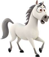 Animated Andalusian horse in dynamic form showcasing elegance and power. . png