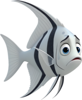 Graceful Angelfish Displaying Bright Fins in an Aquarium Scene. . png