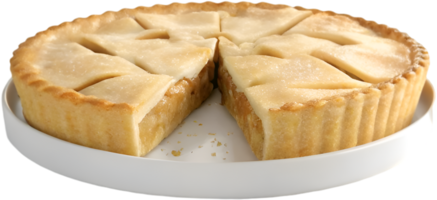 Homemade apple pie design with fruity filling and golden crust. . png