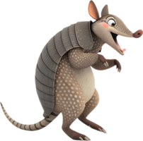 Armadillo Character with Scaly Armor for Defense and Safety. . png