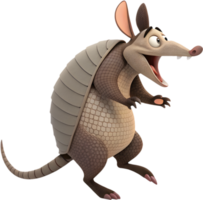 Armadillo Wildlife Character with Hard Shell for Defense. . png