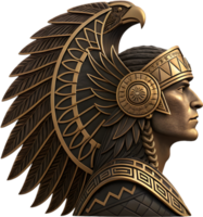 Fierce Aztec Eagle Warrior Ready for Battle in Iconic Clipart. . png