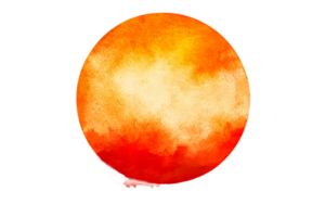 Orange watercolor egg, oval with a gradient wash, cut out transparent png