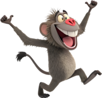 Alert Baboon with a Confident and Dominant Look. . png