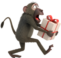 Powerful Monkey Capturing the Essence of Wilderness. . png