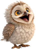 Friendly little owl with big expressive eyes. . png