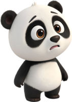 Cute and Smiling Panda Cub in a Fun Pose. . png