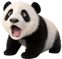 Adorable Panda Cub Looking Playful and Happy. . png