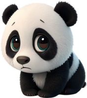Cute and Fluffy Baby Panda with a Joyful Smile. . png