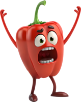 Funny and wacky bell pepper monster with lively character clipart for creative projects. . png