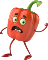 Animated bell pepper monster clipart with silly character for entertaining designs. . png