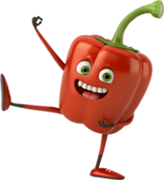 Cheerful and animated bell pepper monster character clipart for colorful projects. . png