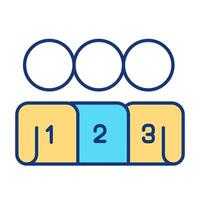 Numbered group RGB color icon. Teamwork organization, leadership. Cooperation, collaboration. Human resources. Isolated illustration. Simple filled line drawing. Editable stroke vector