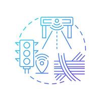 Traffic engineering blue gradient concept icon. Designing and implementing roads. Transport management. Round shape line illustration. Abstract idea. Graphic design. Easy to use in booklet vector