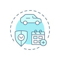 Extended warranty soft blue concept icon. Security, protection. Monthly calendar. Round shape line illustration. Abstract idea. Graphic design. Easy to use in infographic, presentation vector