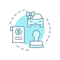 New car dealer soft blue concept icon. Loan document, financing. Credit, debt. Round shape line illustration. Abstract idea. Graphic design. Easy to use in infographic, presentation vector