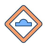Speed bumps road sign RGB color icon. Traffic management for transports safety. Information for drivers on highway. Isolated illustration. Simple filled line drawing. Editable stroke vector
