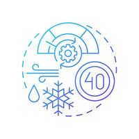 Dynamic speed limit blue gradient concept icon. Displays based on real-time conditions. Traffic management. Round shape line illustration. Abstract idea. Graphic design. Easy to use in brochure vector