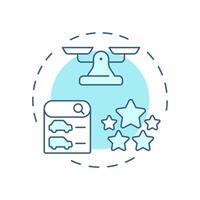 Vehicle selection soft blue concept icon. Customer service rating. Cars list. Round shape line illustration. Abstract idea. Graphic design. Easy to use in infographic, presentation vector