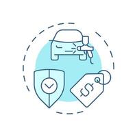 Dealer addons soft blue concept icon. Manufacturer warranty, license. Price tag. Round shape line illustration. Abstract idea. Graphic design. Easy to use in infographic, presentation vector