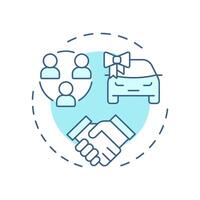 Car dealership crm soft blue concept icon. Customer relationship management. Vehicle sale. Round shape line illustration. Abstract idea. Graphic design. Easy to use in infographic, presentation vector