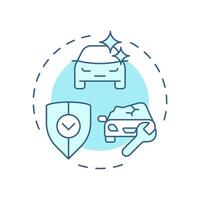 Corrosion warranty soft blue concept icon. Car repair, renovation. Protection, safety. Round shape line illustration. Abstract idea. Graphic design. Easy to use in infographic, presentation vector