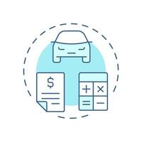 Preapproved car loan soft blue concept icon. Debt calculation, credit. Buying vehicle. Round shape line illustration. Abstract idea. Graphic design. Easy to use in infographic, presentation vector