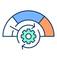 Speed management RGB color icon. Improving road safety. Limit for vehicles on route. Crash risk reduce methods. Isolated illustration. Simple filled line drawing. Editable stroke vector