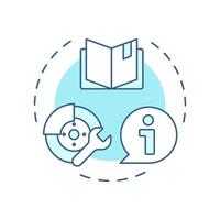 Vehicle knowledge soft blue concept icon. Documentation, specifications. Technical information. Round shape line illustration. Abstract idea. Graphic design. Easy to use in infographic vector