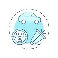 Dealership marketing soft blue concept icon. Promoting, advertising. Target audience. Round shape line illustration. Abstract idea. Graphic design. Easy to use in infographic, presentation vector