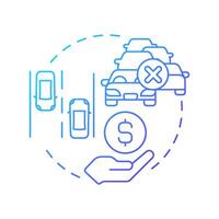 Traffic economics blue gradient concept icon. Economic prosperity and product pricing. Transport management. Round shape line illustration. Abstract idea. Graphic design. Easy to use in booklet vector
