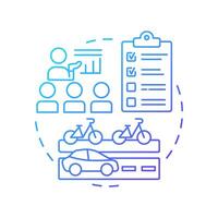 Traffic education blue gradient concept icon. Training of road safety rules. Transport management system. Round shape line illustration. Abstract idea. Graphic design. Easy to use in brochure vector