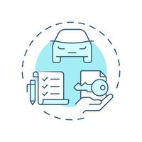 Vehicle title management soft blue concept icon. Documentation organization, compliance. Round shape line illustration. Abstract idea. Graphic design. Easy to use in infographic, presentation vector