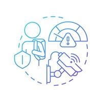 School zone safety blue gradient concept icon. Protect children and pedestrians. Traffic management system. Round shape line illustration. Abstract idea. Graphic design. Easy to use in booklet vector