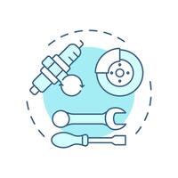 Vehicle service soft blue concept icon. Car repair, maintenance. Transport management. Round shape line illustration. Abstract idea. Graphic design. Easy to use in infographic, presentation vector