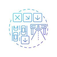 Reduce traffic congestion blue gradient concept icon. Monitoring situation on road. Transport management. Round shape line illustration. Abstract idea. Graphic design. Easy to use in booklet vector
