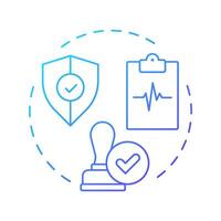 Prospective review blue gradient concept icon. Proactive process before treatment. Type of utilization management. Round shape line illustration. Abstract idea. Graphic design. Easy to use in brochure vector