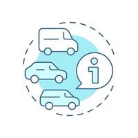 Car body styles soft blue concept icon. Truck, sedan. Technical information, vehicles. Round shape line illustration. Abstract idea. Graphic design. Easy to use in infographic, presentation vector