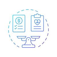 Cost containment measures blue gradient concept icon. Control healthcare expenses. Utilization management benefit. Round shape line illustration. Abstract idea. Graphic design. Easy to use in article vector