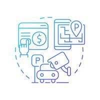 Parking management blue gradient concept icon. Advanced control systems. Benefit of traffic regulation. Round shape line illustration. Abstract idea. Graphic design. Easy to use in brochure vector