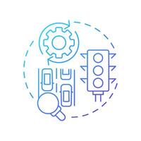 Adaptive traffic signal control blue gradient concept icon. Vehicle flow adjustment. Transport management strategy. Round shape line illustration. Abstract idea. Graphic design. Easy to use in booklet vector