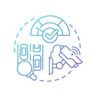 Traffic enforcement blue gradient concept icon. Law regulation of vehicle control and safety. Transport management. Round shape line illustration. Abstract idea. Graphic design. Easy to use in booklet vector