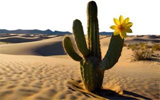 Simple cactus tree in the dry desert with a peaceful vibe. . png
