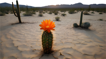 Cactus tree standing alone in the expansive desert space. . png