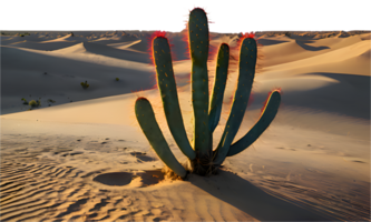 Majestic cactus tree set against the vast desert backdrop. . png