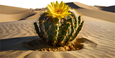 Cactus tree isolated in serene desert landscape with clear skies. . png