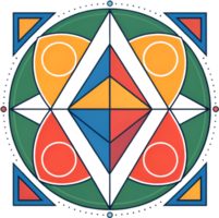Artistic Geometric Shapes Clipart with Colorful Abstract Patterns. . png