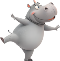 Baby hippo with a charming and expressive face. . png