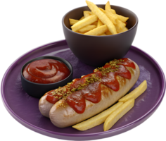Spicy Currywurst food drawing for delicious meal lovers. . png