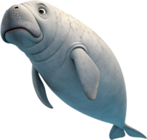 Playful Dugong Character in Blue Waters. . png